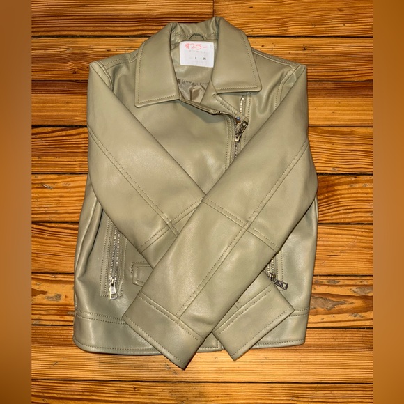 Girls faux leather biker jacket - Picture 3 of 3